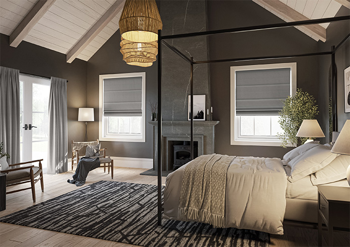 Bruschal (Blackout), City Black - Motorised Roman Blind - Image 6